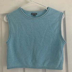 Sky blue cropped and muscle tee sweater